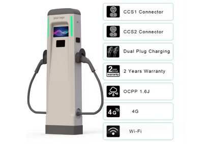 Зарядная станция для электромобиля, Type-1/Type-2/GBT,  два порта AC 7KW. GoPRO